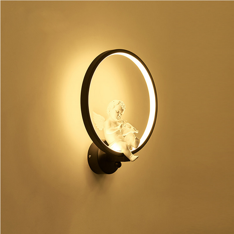 Nouvelle arrivée moderne led applique fantaisie applique murale art anneau lumière support mural pour hôtel lumières intérieures
