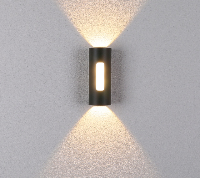 Noir Blanc Décoration Applique Murale Led Carré Rond Haut Et Bas Lumière Ip65 Étanche À Côté Led Cylindre Lumière Applique Murale