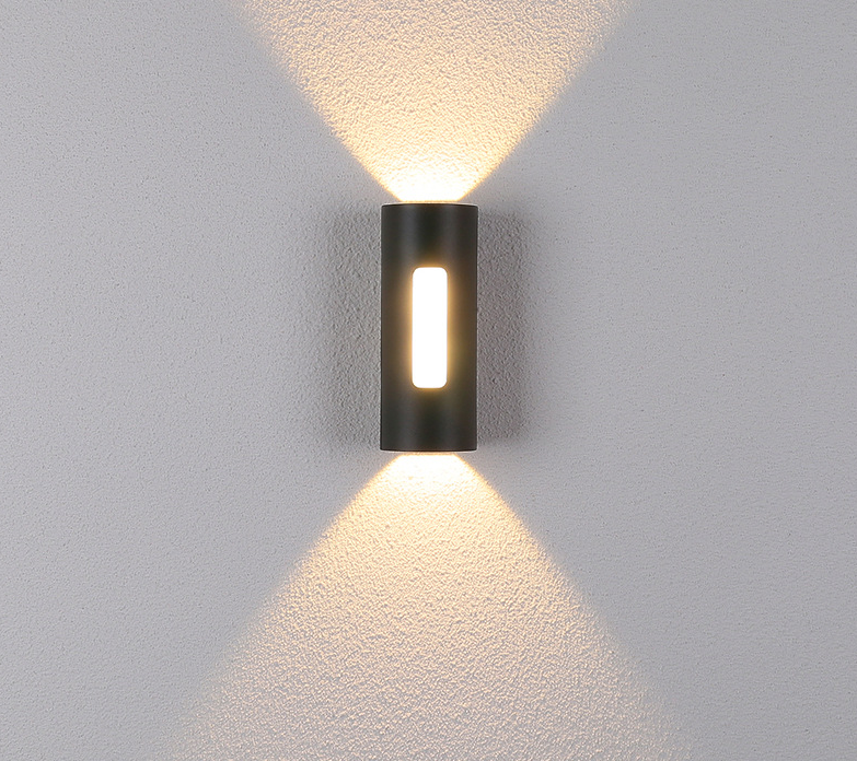 Noir Blanc Décoration Applique Murale Led Carré Rond Haut Et Bas Lumière Ip65 Étanche À Côté Led Cylindre Lumière Applique Murale