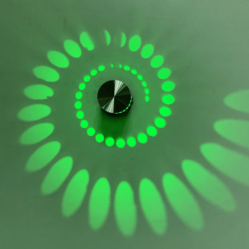 3W RGB avec contrôleur spirale trou applique murale appliques colorées Foyer fête salon couloir décor luminaire intérieur