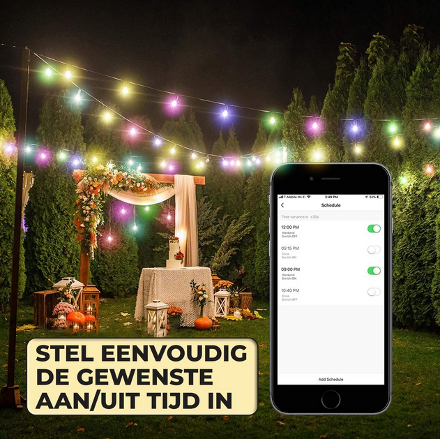 Éclairage de jardin intelligent 15m RVB fil d'éclairage d'ambiance de jardin contrôle de téléphone intelligent E27 prise fabricant ventes directes