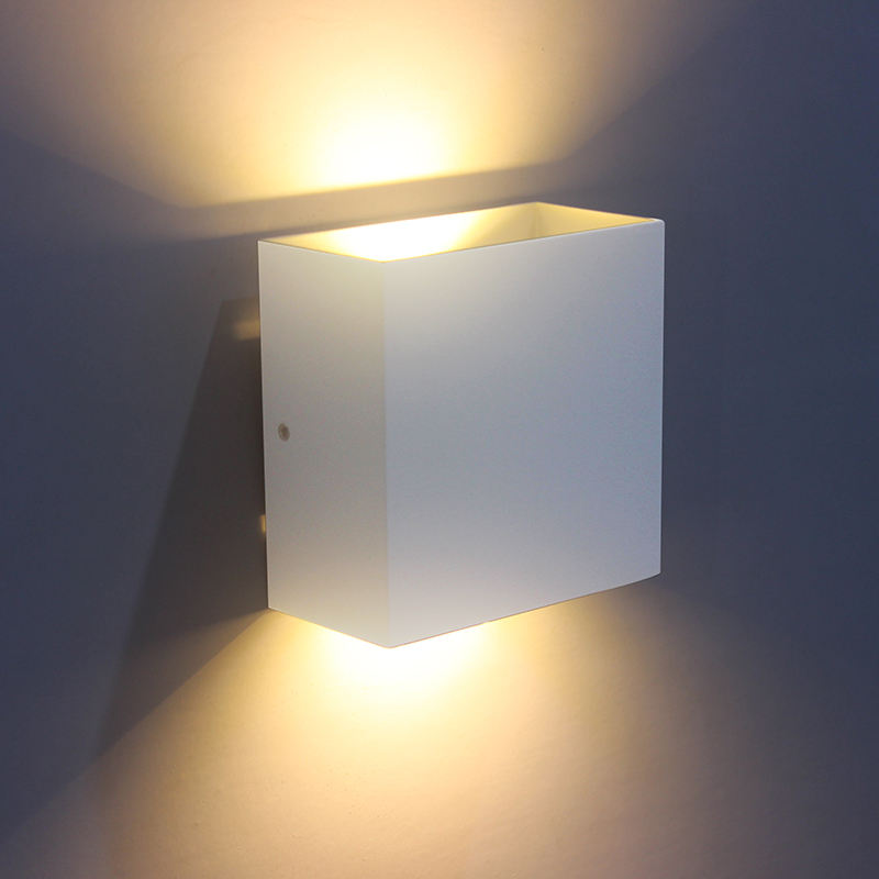 Cube CoB 6W LED Up Down Applique Murale AC85-265V Chambre Chevet Cube Applique Intérieure En Aluminium Décoration Luminaire