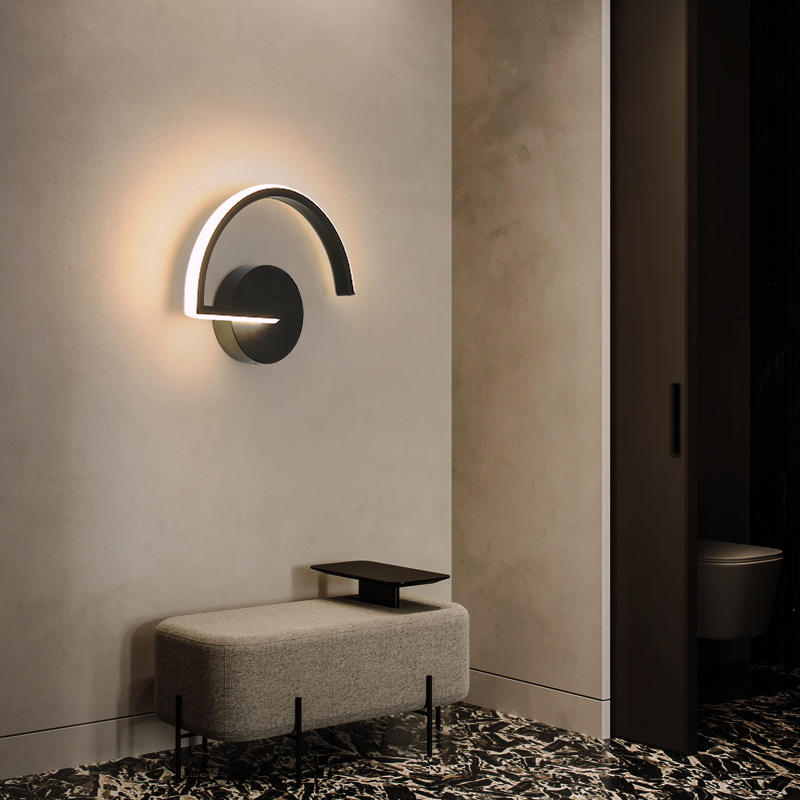 Chaude moderne noir décoration haut vers le bas extérieur intérieur luxe maison chambre hôtel salle de bain lampe liseuse mur LED lampe