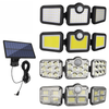 Hagood extérieur étanche 3 têtes applique murale trois têtes 83 COB capteur solaire LED alimenté lumières de sécurité