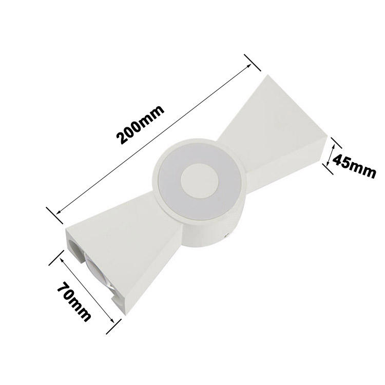 Applique murale étanche à corne de lumière led et veilleuse extérieure moderne dans une applique murale haut et bas de haute qualité