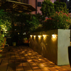LED lampes solaires capteur de contrôle de la lumière extérieure décoration de jardin clôture solaire applique demi-cercle énergie étanche lampadaires