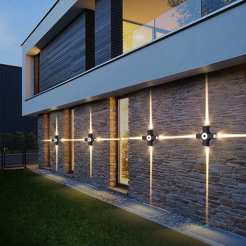 Croix étoiles design moderne Un faisceau de lumière extérieur jardin IP65 led applique murale étanche 4 W/12 W Extérieur Mur Décoratif