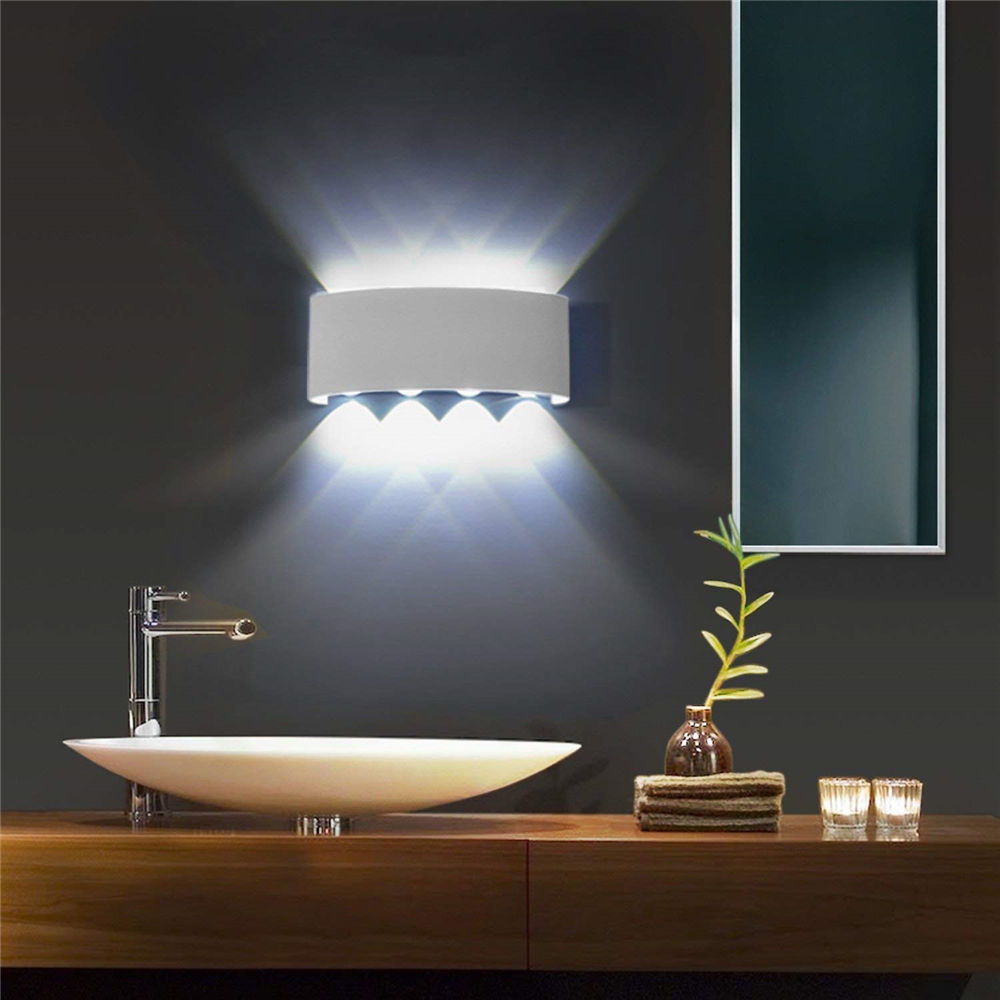 6W en forme d'arc extérieur étanche haut et bas LED applique murale en aluminium moderne applique murale éclairage applique murale