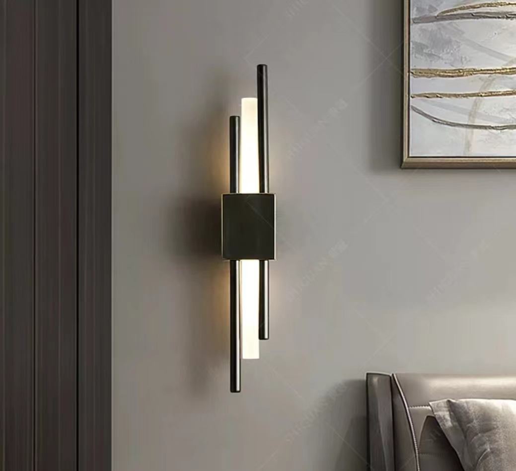 6W longue bande applique salon fond mur étude chambre lampe de chevet simple moderne nordique lumière luxe grille créative