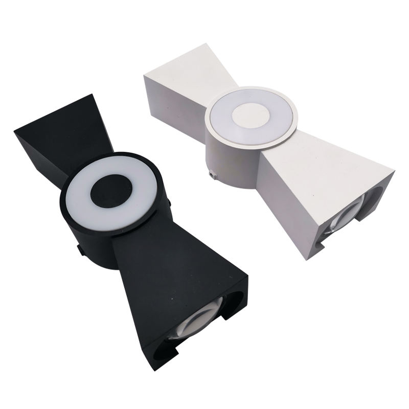 6W Led étanche extérieur haut et bas éclairage jardin corne forme IP65 loft applique extérieure led applique murale moderne
