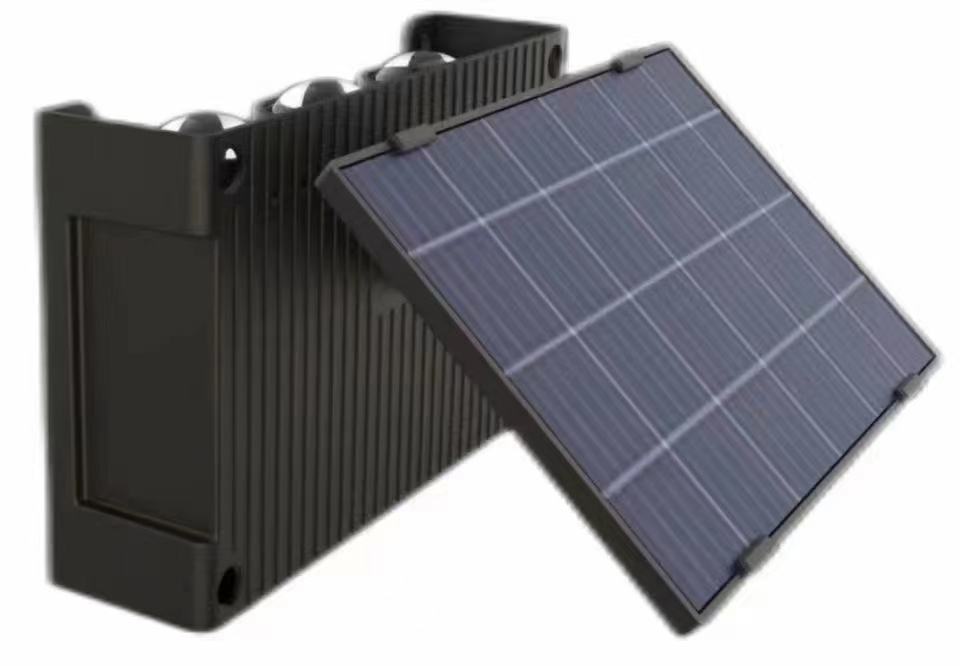 haut et bas IP65 6LED lampe solaire charge solaire lampe murale solaire IP65 étanche applique murale extérieure pour la décoration de la cour de jardin