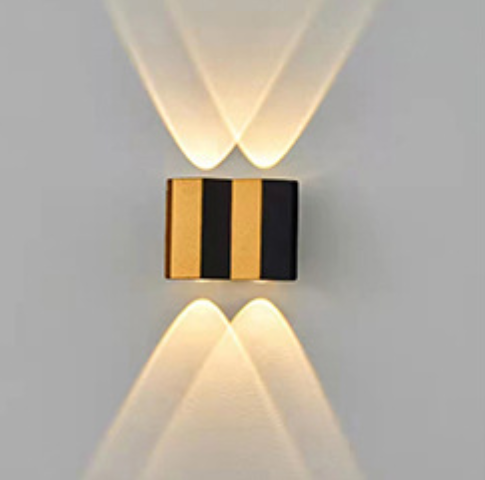 4W 6W 8W 10W mur LED lampe Rectangle or noir lumière haut et bas lumineux corps lampe éclairage Style moderne applique murale