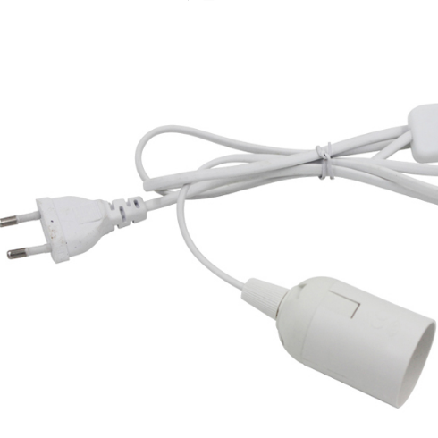 Norme nationale 0.75mm fil 303 interrupteur + E27 tête de lampe nue prise bouton d'alimentation interrupteur ligne câble lampe à LED EU US Plug modèle