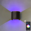 9W RGB TUYA APP contrôle LED applique murale étanche IP65 porche jardin haut et bas applique murale étanche semi-circulaire