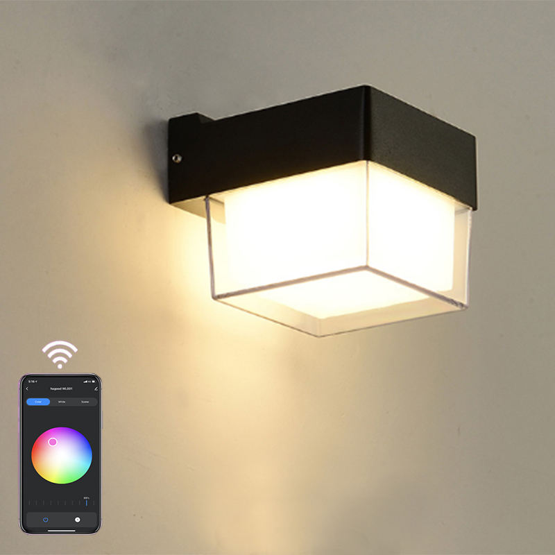 nouvelle APP controle LED applique murale intelligente IP65 étanche applique murale décorative à la mode colorée