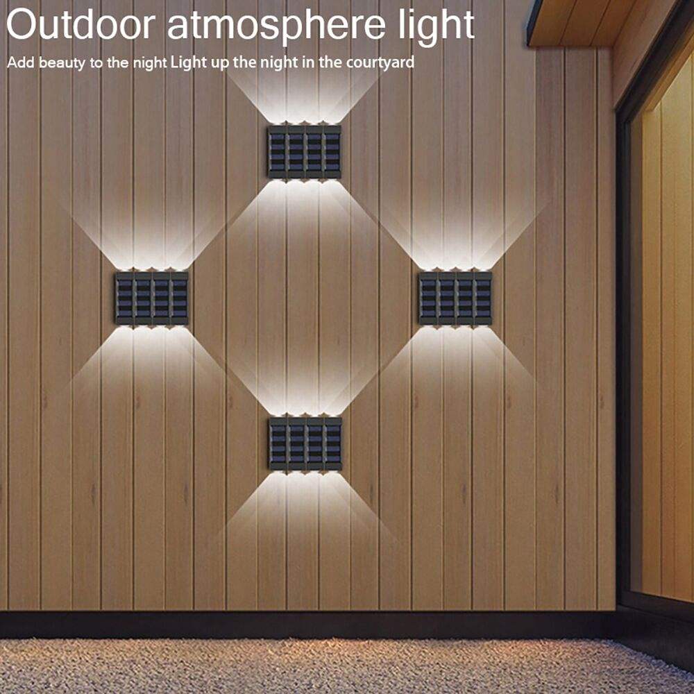 6LED lampe solaire moderne peut être assemblée jardin couloir lumière extérieure charge solaire voie cour patio étapes clôture lampes
