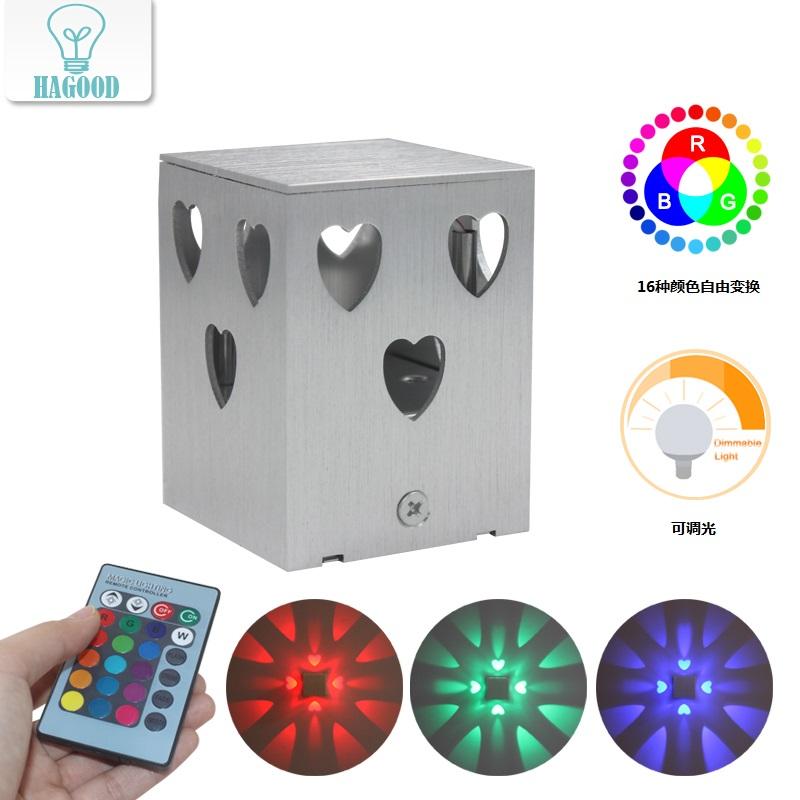 En forme de coeur mur LED lampe télécommande applique chambre appliques salon salon de coiffure haute qualité pas cher prix haute qualité
