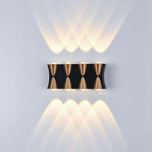 8W LED Applique Murale Étanche IP65 En Aluminium Applique De Jardin Forte Lumière Or Noir Blanc Lumière Intérieur Extérieur