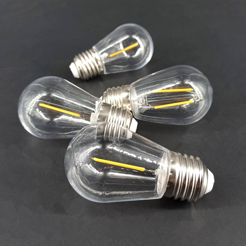 E14 S14 lampe à incandescence E27 lampe décorative chaîne LED ampoule 110V 3V solaire Edison ampoule vintage PC plastique A filament