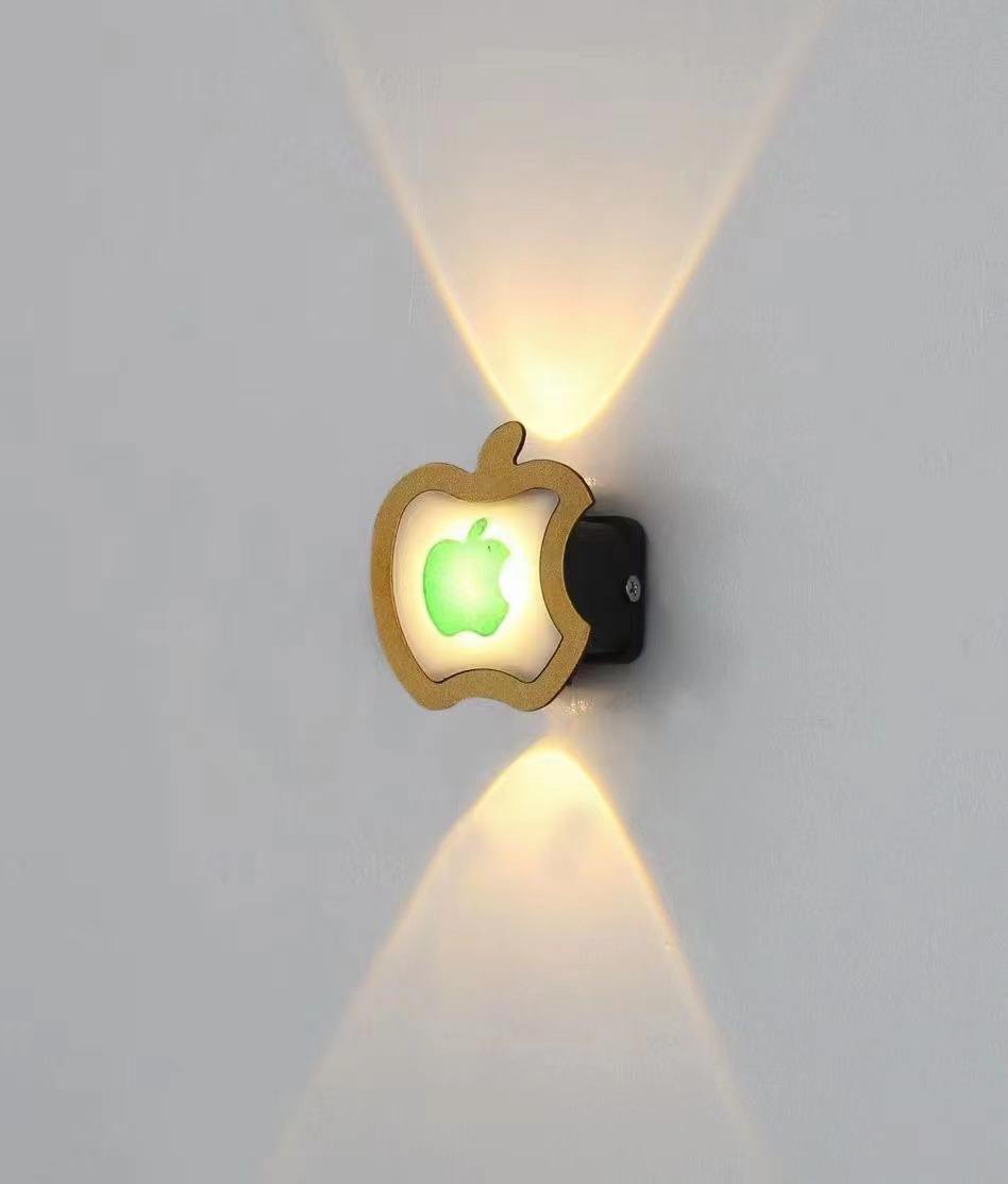 Nouveau Style or pomme personnalité applique murale Simple Led salon fond rond applique hôtel Hall couloir éclairage