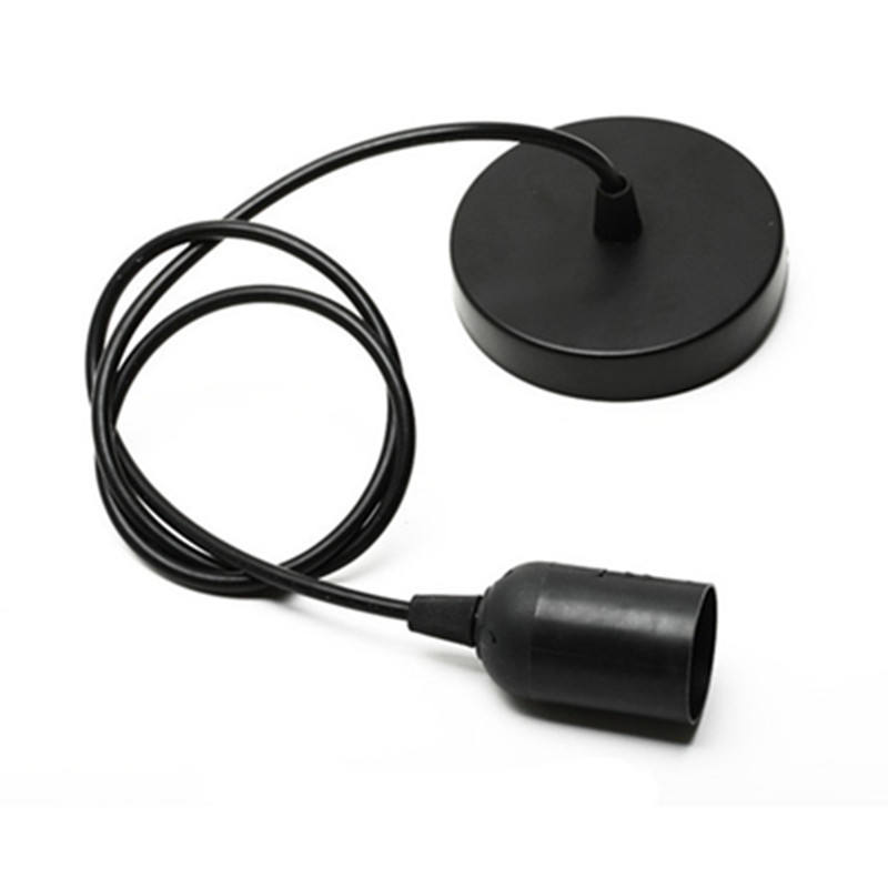 Support de lampe cordon E27 Base douille d'ampoule pendentif lumière tissu métal personnalisé PVC interrupteur Style câble prise plastique gradateur vis ZHE