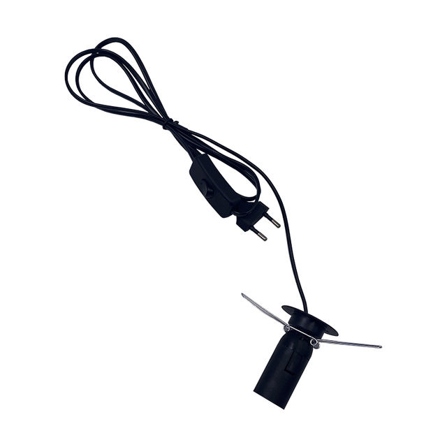 E14 douille de base support de lampe suspension européenne avec interrupteur marche/arrêt prise ue extension de fil vintage e14 base d'ampoule