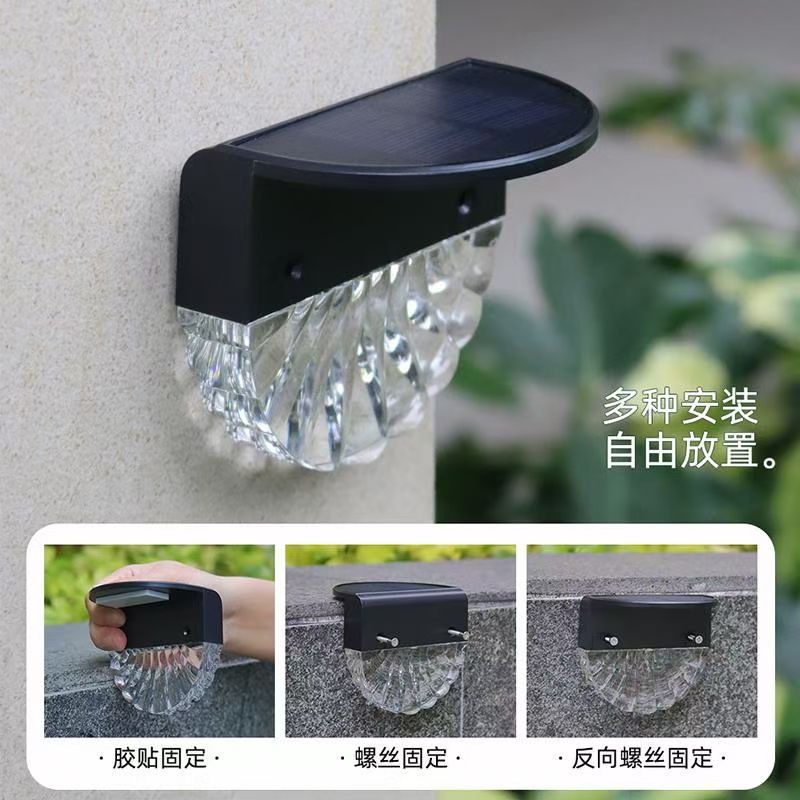 Lumières de jardin extérieures d'escalier de lampe solaire de LED blanc chaud décoration lumineuse de balcon d'énergie solaire imperméable pour la clôture d'escalier de Patio