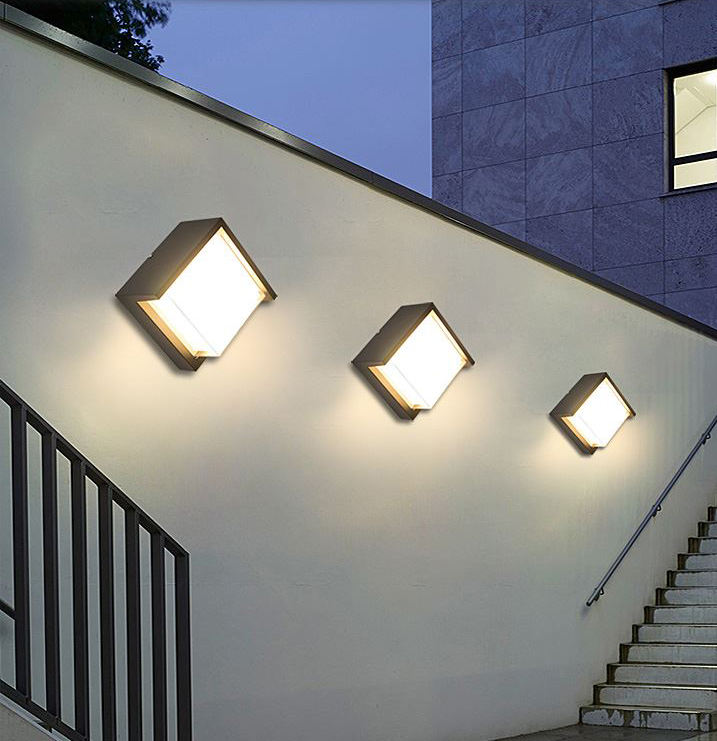 Étanche Led Mur Lampe Jardin Décoration Extérieure Porte D'entrée Éclairage Applique AC85-260V Luminaire Noir Abat-Jour Luminaire