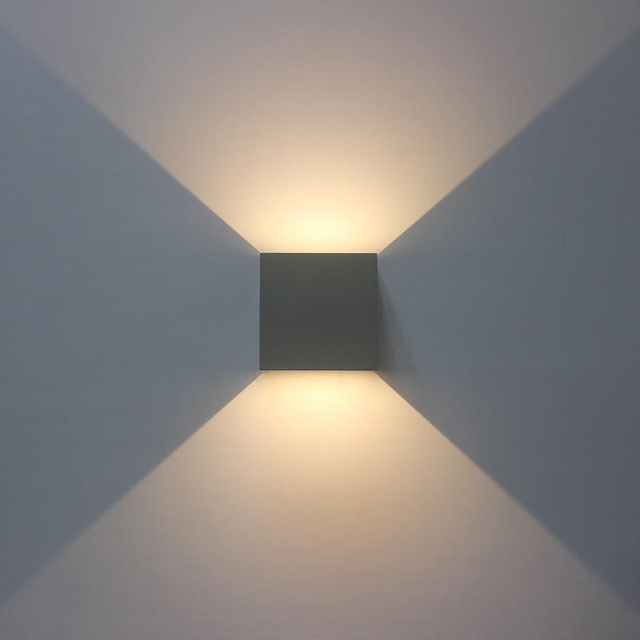 Applique Murale LED Réglable Grise IP65 Applique Murale Extérieure Cube Éclairage