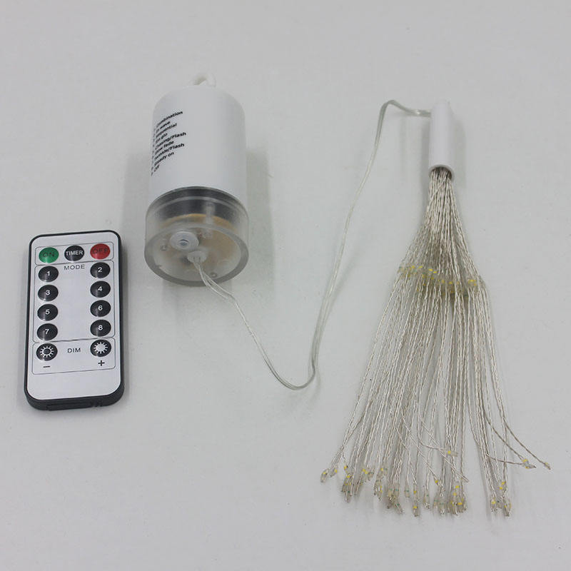 Feux d'artifice en plein air fil de cuivre LED chaîne 100leds étanche guirlande lumineuse de Noël suspendu décoration lumières alimenté par batterie