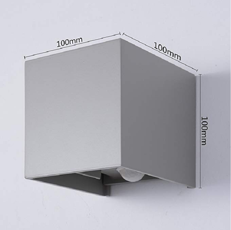 Bonne qualité capteur de mouvement extérieur Cube noir étanche applique murale luminaires mur LED pour jardin maison