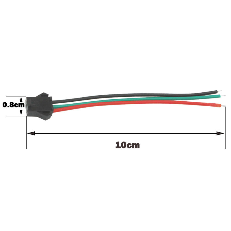 JST SM 3 broches/tête mâle à femelle connecteur rapide/fil pour bande LED WS2812B RGB