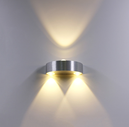 Appliques murales en aluminium de lampe de mur LED 3W haut et bas pour l'éclairage intérieur led d'hôtel de chambre à coucher