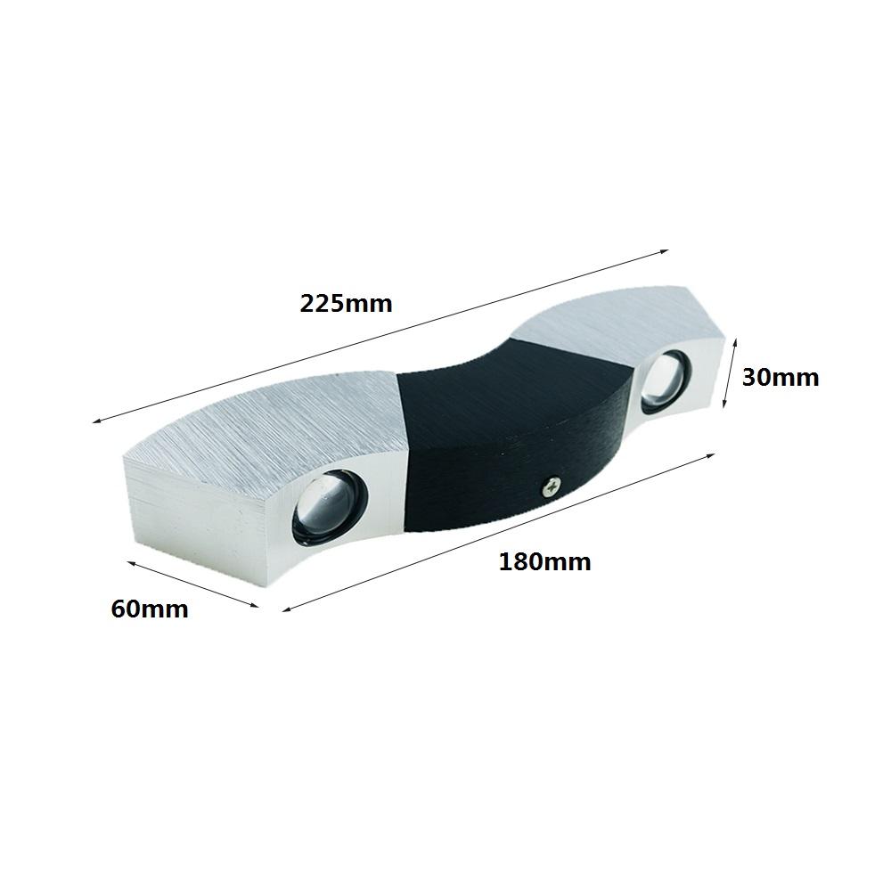 6W LED appliques murales intérieures Up and Down applique murale éclairage intérieur led en aluminium Hall lampe applique murale argent blanc froid
