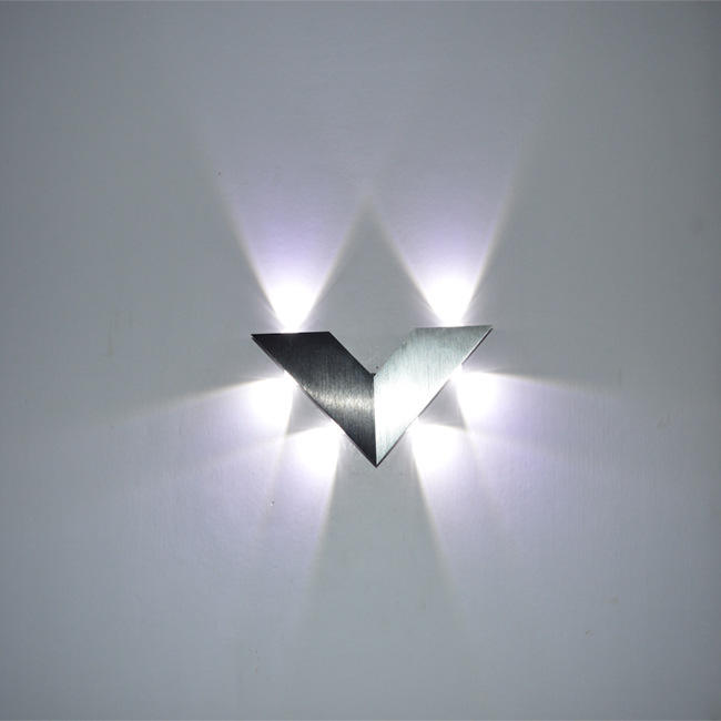 Lampe murale en forme de V de lumière de nuit directe d'usine de vente chaude dans l'éclairage d'intérieur de prix bas mené