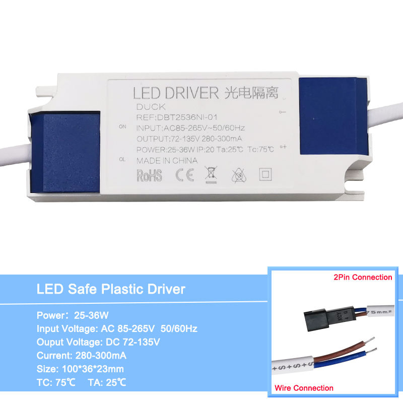 Haute qualité Dimmable 3W 5W 7W 8-10W 15W 15-24W alimentation LED pilote adaptateur transformateur 300mA pour LED Downlight 85-265V