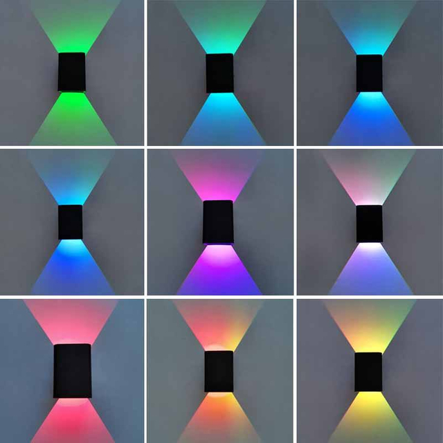 Applique Murale Led RVB avec applique murale contrôleur Aluminium Mural pour Allée Chambre Intérieur Coloré Veilleuse Escalier Minimaliste Fantaisie Décoratif Applique Murale Led