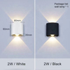 À l'extérieur réglable vers le bas étape couloir Cube cylindre jardin hôtel étanche Cob mur LED lampes 220V éclairage haut et bas