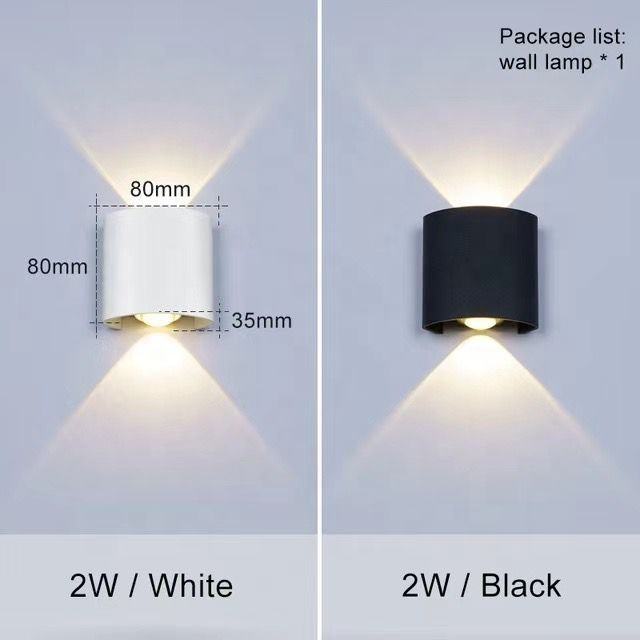 À l'extérieur réglable vers le bas étape couloir Cube cylindre jardin hôtel étanche Cob mur LED lampes 220V éclairage haut et bas
