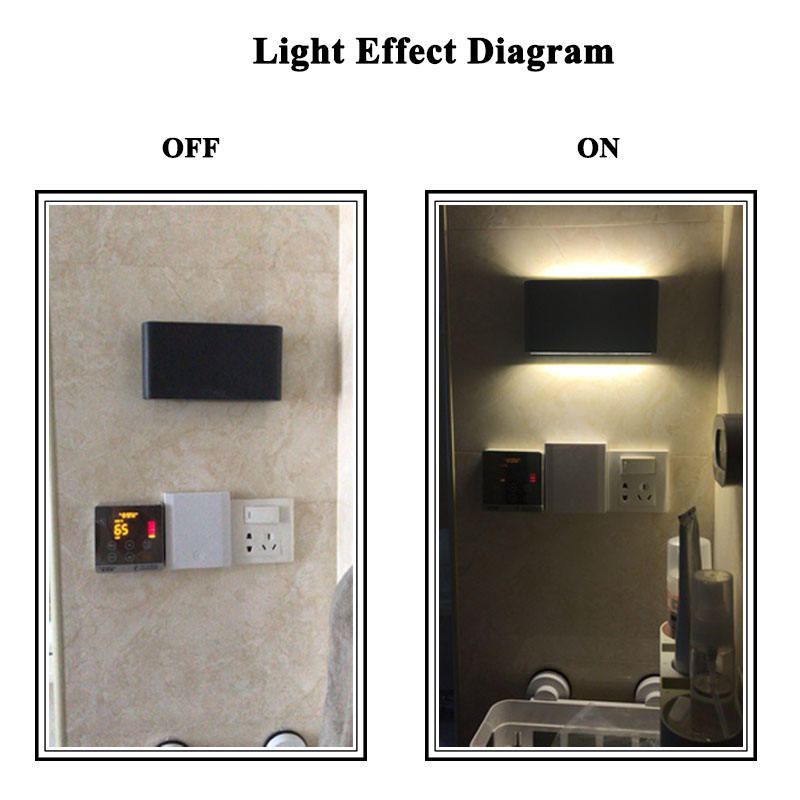 Design moderne décoratif mural LED lumière IP65 haut et bas applique murale chevet extérieur LED noir moderne vanité clôture