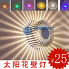 LED 3W Aluminium Applique Ronde Intégrée LED Puce RVB Coloré Tournesol Fond Mur Applique Murale Décorative