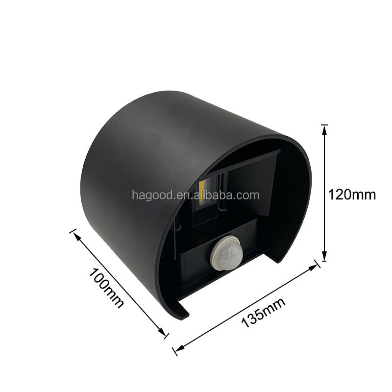 Conception de demi-cercle étanche led applique murale 6W éclairage extérieur avec luminaires à prix direct d'usine appliques lampe