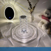 Amazon Luxe Acrylique Moderne Transparent Led Tactile Contrôle Cristal Lampe De Table De Chevet Lumière Rechargeable Romantique Dîner Lumière