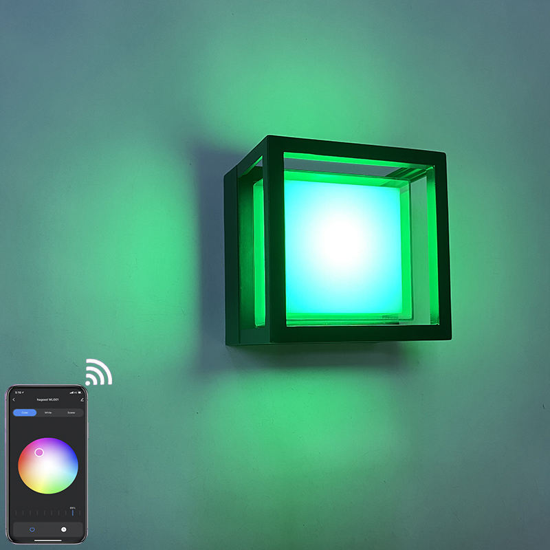 Smart IP65 lumière extérieure étanche APP contrôlée en plastique jardin étanche lampe moderne LED applique murale murale
