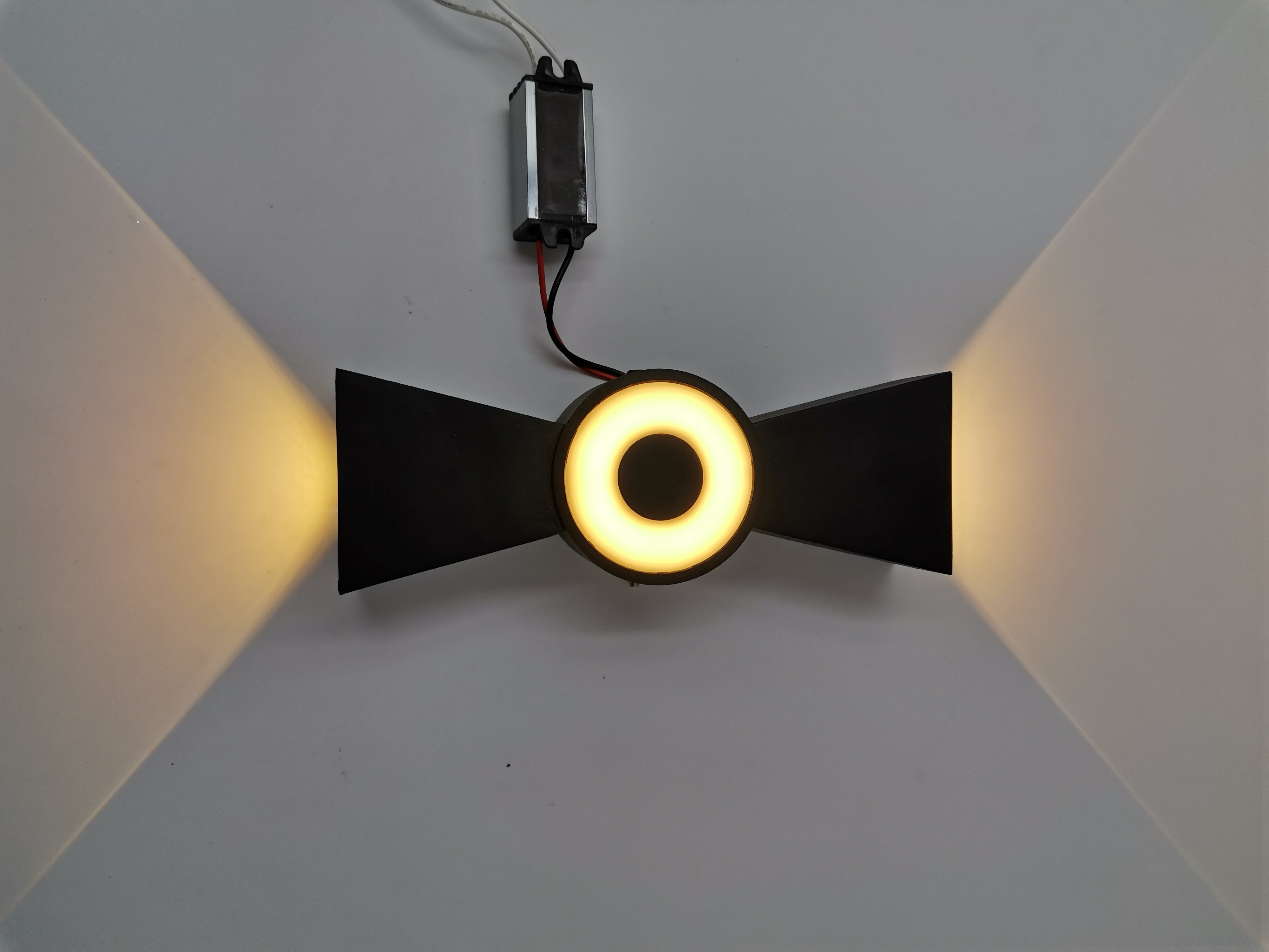 6W extérieur étanche forme de noeud chinois applique COB puce haut et bas applique aluminium ip65 applique murale carré porche jardin