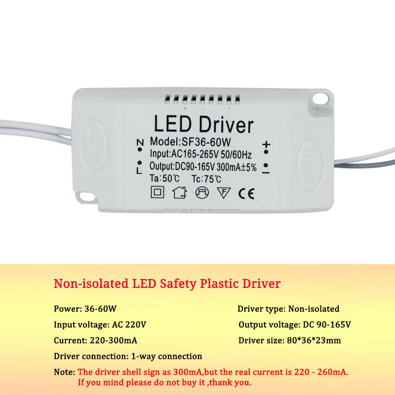 Adaptateur d'alimentation de pilote de LED 8-120w pour transformateur non isolé AC220V Le pilote de LED a une puissance élevée et une bonne qualité.