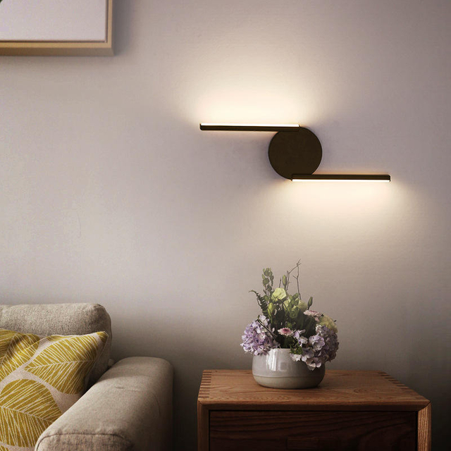 Chaude moderne noir décoration haut vers le bas extérieur intérieur luxe maison chambre hôtel salle de bain lampe liseuse mur LED lampe