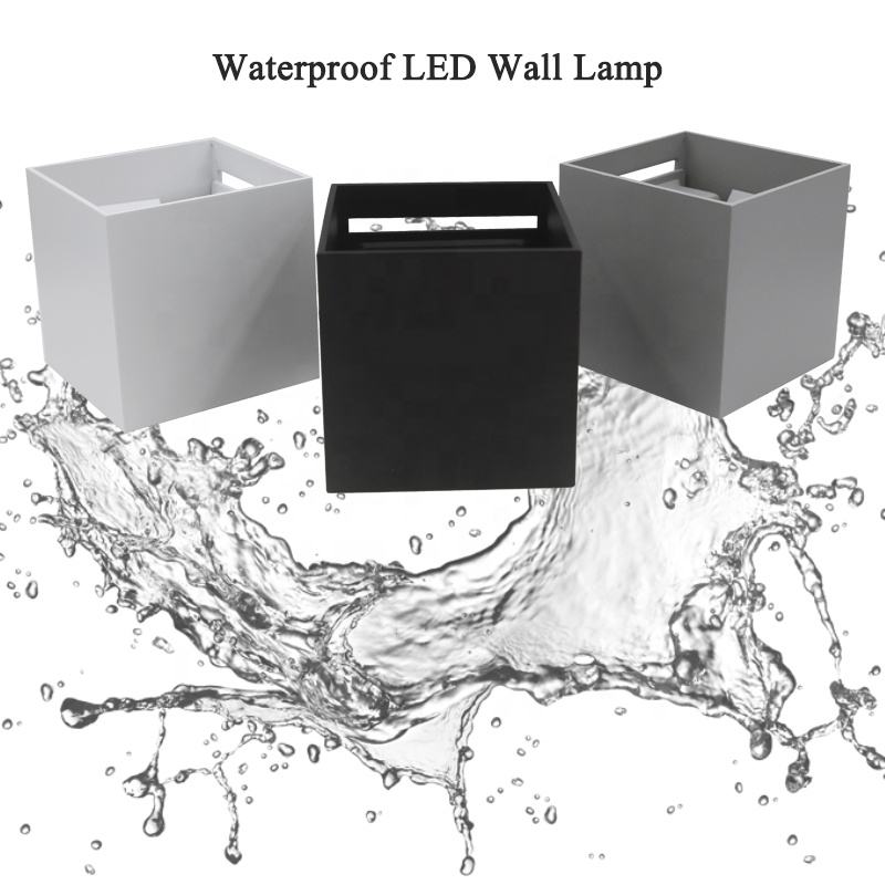 Style industriel 12W AC85-265V étanche IP65 faisceau réglable en aluminium extérieur LED Cube applique murale étanche