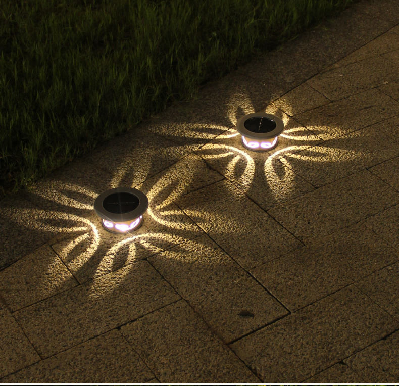Lumières de jardin lumière LED solaire extérieure rvb couleur changeante lampe de pelouse de voie solaire pour décor de jardin éclairage de paysage