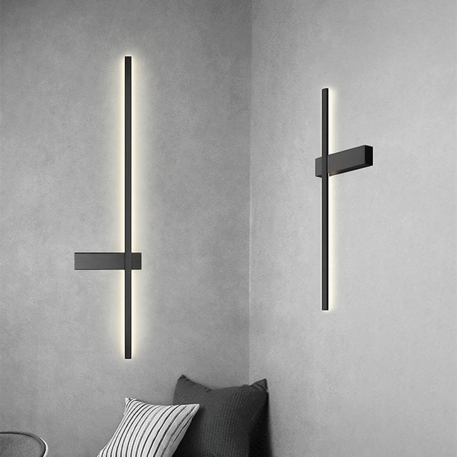 Bande applique murale intérieur led lumières LED longue applique murale bande applique murale or noir intérieur applique intérieure led escalier lumières led lumières pour l'intérieur
